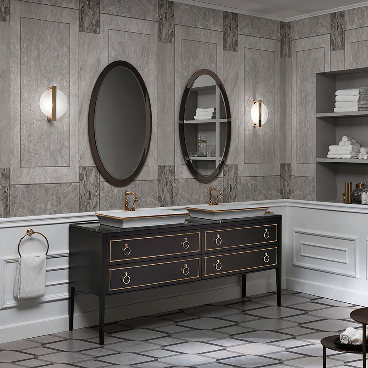 ◆タチカワ◆バーチカル◆W190×H205◆O-2512BL2◆ Bath Vanity Elegance Napoleon Double Sink – Canaroma Bath & Tile