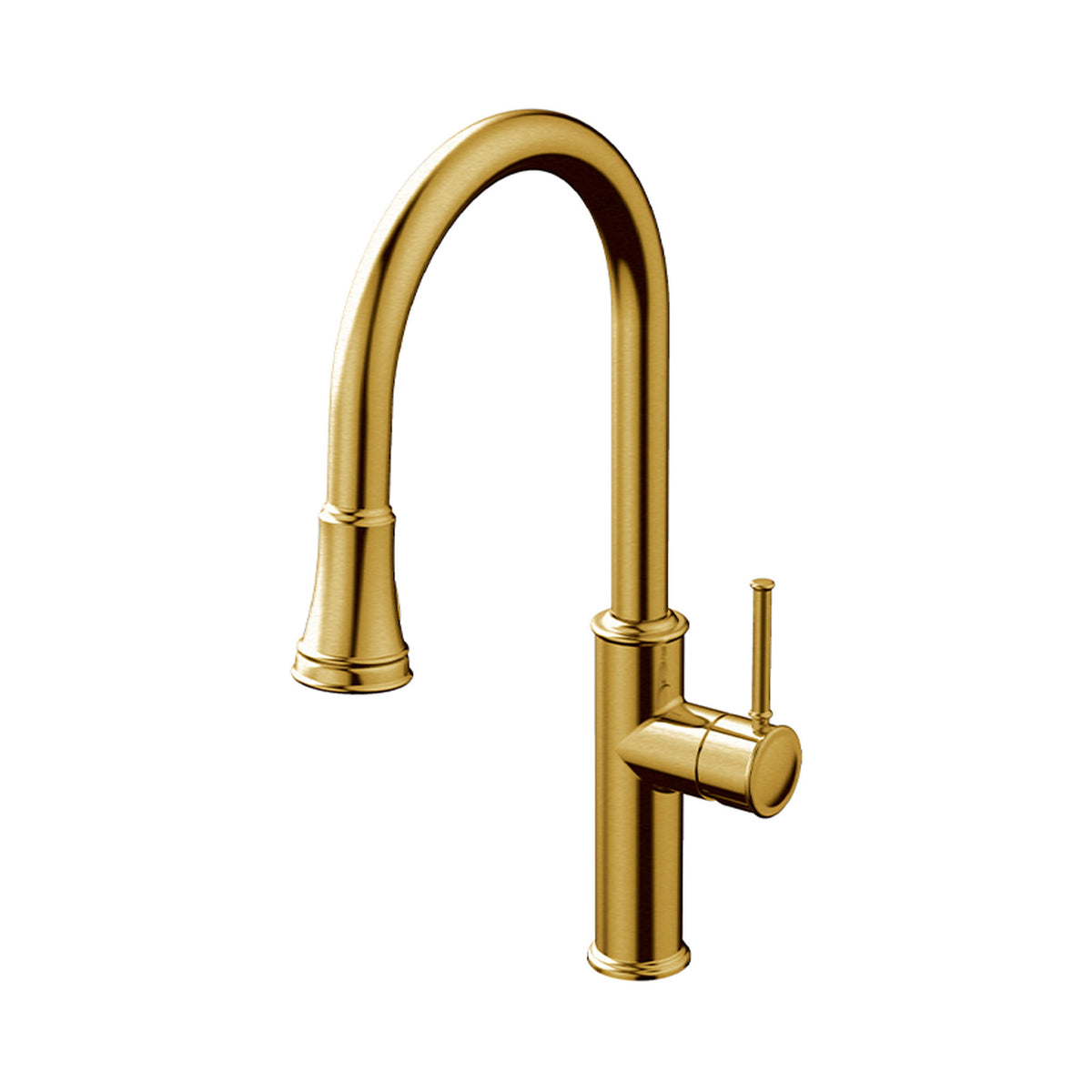 Aquabrass Margherita Pull-Down Dual Stream Kitchen Faucet Brushed Gold ...