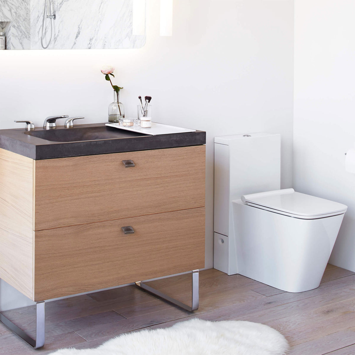 DXV Modulus Monolith Elongated OnePiece Toilet Canaroma Bath & Tile