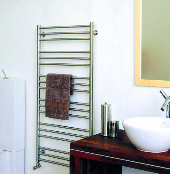 ICO Tuzio Towel Warmer Sorano Brushed Nickel Canaroma Bath Tile