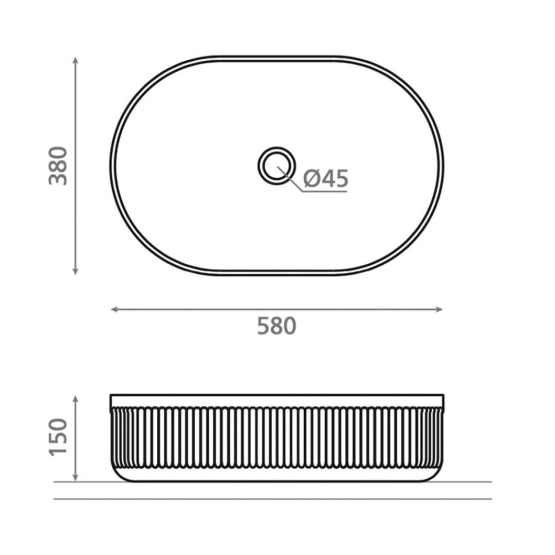 Domed Oval Bathroom Sink