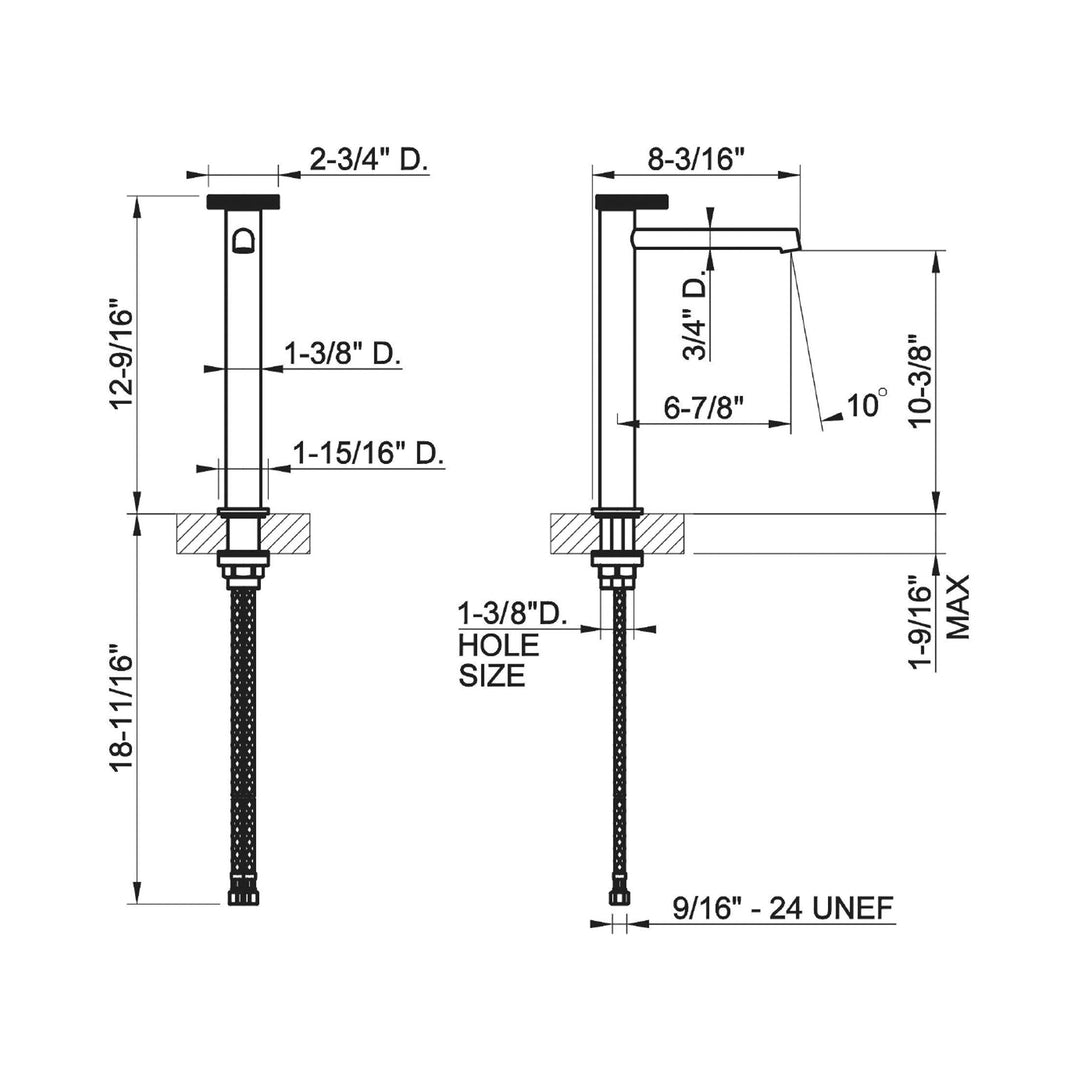 Gessi Anello Single Hole Tall Bathroom Faucet