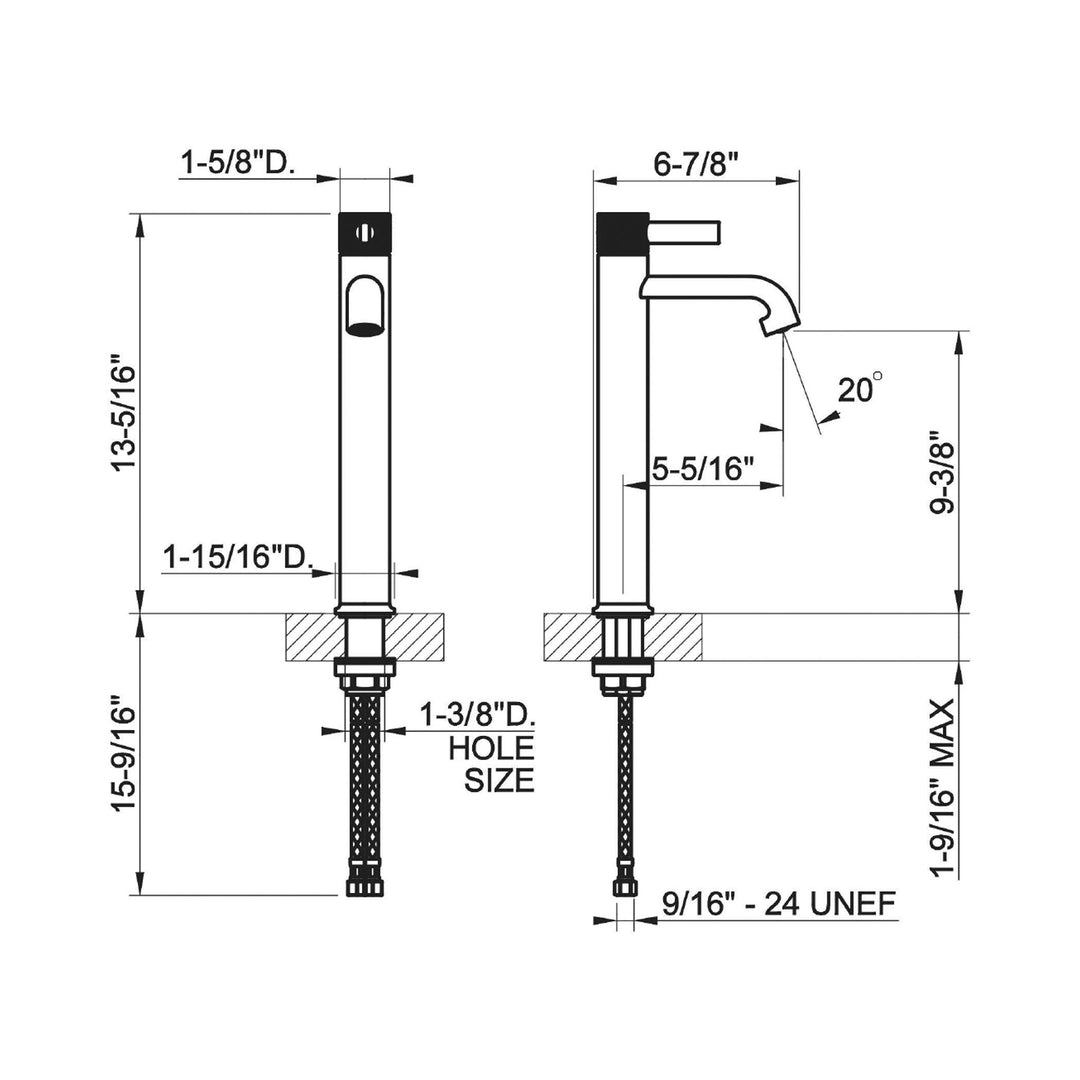 Gessi Inciso Single Lever Tall Bathroom Faucet