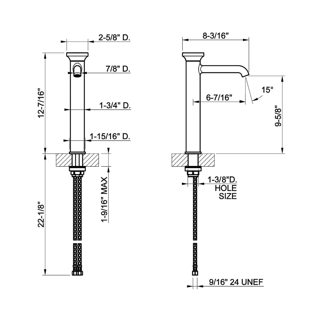 Gessi Origini Single Hole Tall Bathroom Faucet