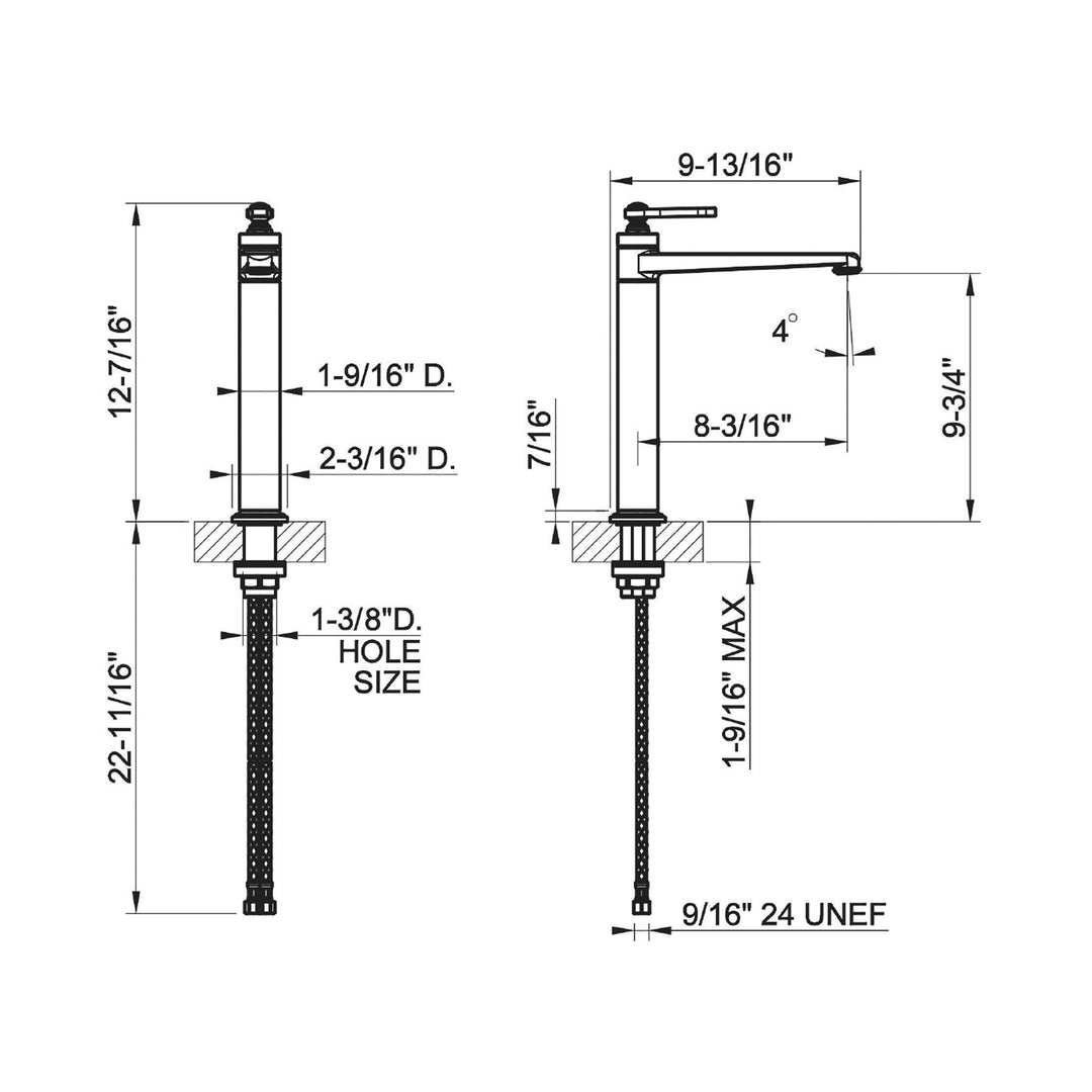Gessi Venti20 Single Lever Tall Bathroom Faucet
