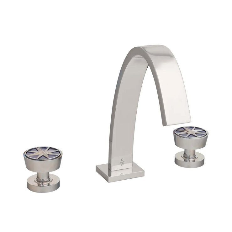 Sherle Wagner Aqueduct with Compass Stone Insert Knob Bathroom Faucet