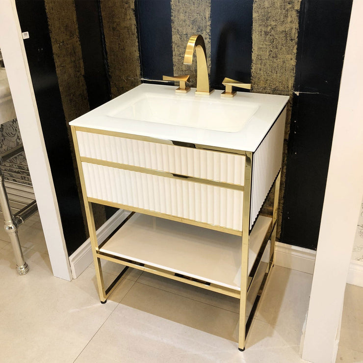 Oasis Bath Vanity Academy Gold and White