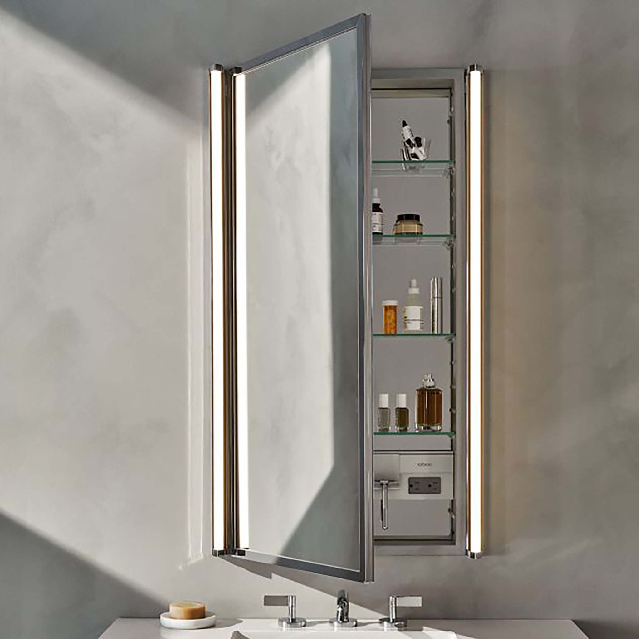 Robern Profiles Mirror Cabinet Canaroma Bath Tile
