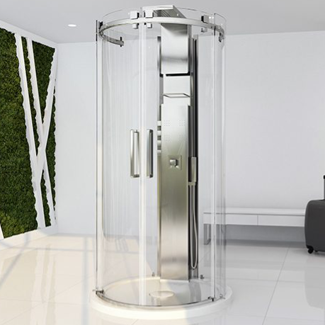 Freestanding Circular Rolling and Sliding Shower Doors, Piazza