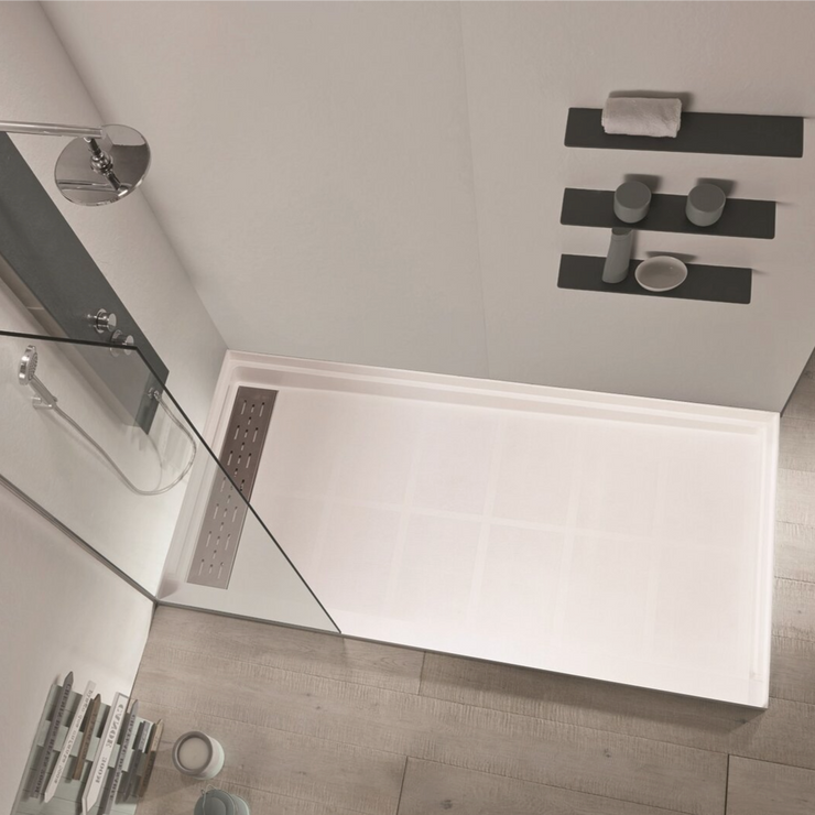 Non-Slip Linear Drain Shower Base 36"