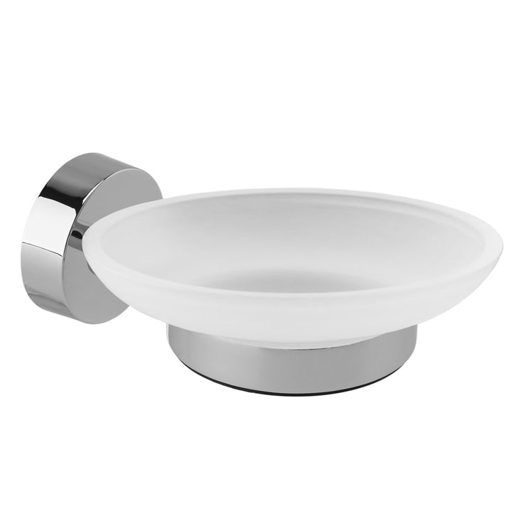 Frosted Glass Soap Dish & Holder