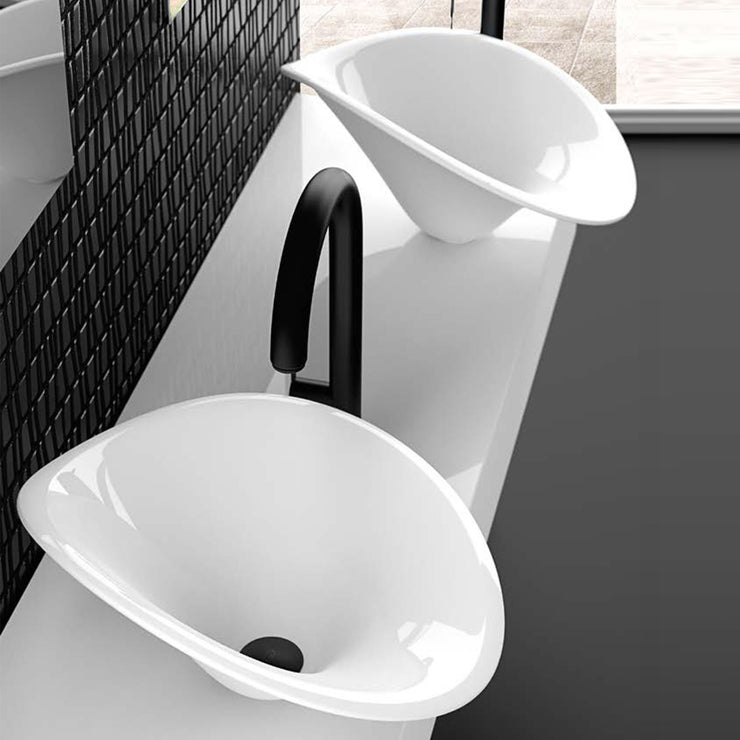 Glass Design Vessel Sink Monnalisa Prestige Flower