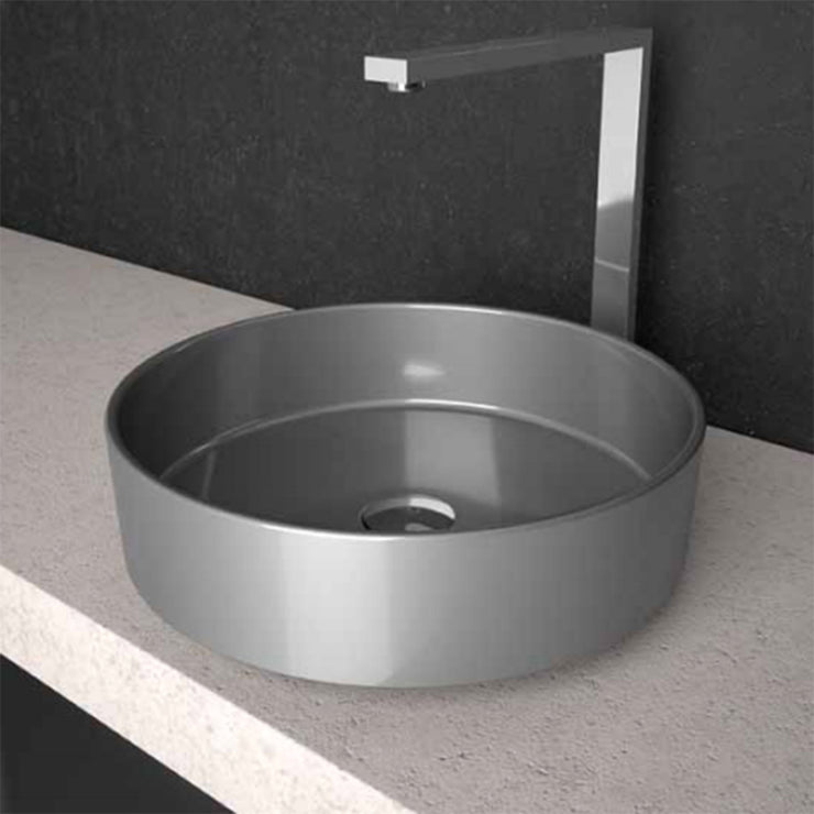 Glass Design Vessel Sink Rho Metal