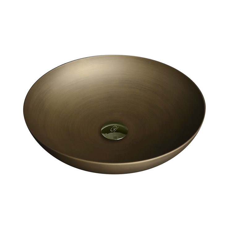 Glass Design Vessel Sink Slide Old Brass