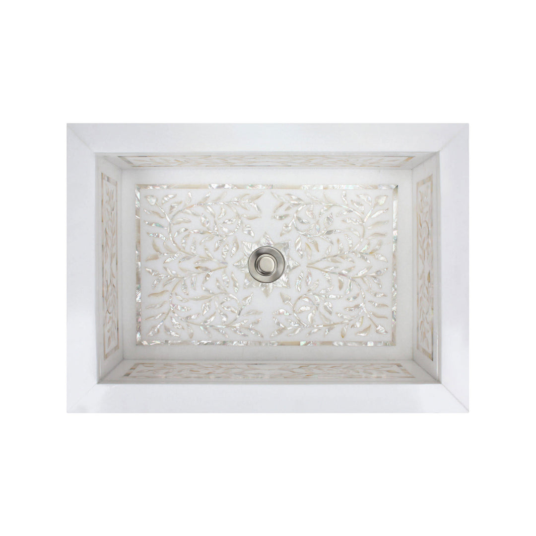 Linkasink Floral Inlay Drop in - Rectangular Bathroom Sink