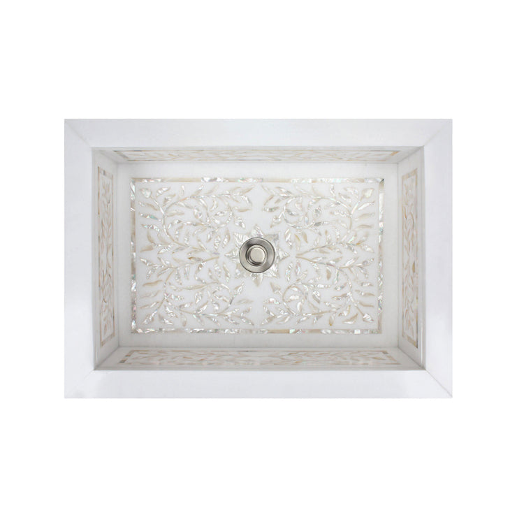 Linkasink Floral Inlay Drop in - Rectangular Bathroom Sink