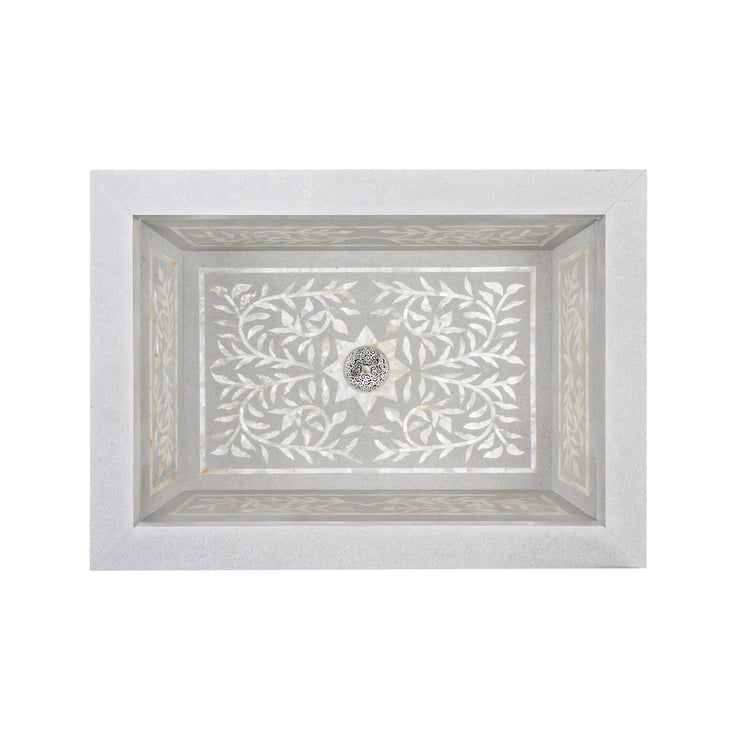 Linkasink Floral Inlay Drop in - Rectangular Bathroom Sink