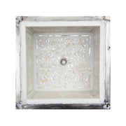 Linkasink Floral Mother of Peal Inlay Undermount - Square Shallow Bathroom Sink