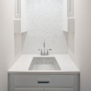 Linkasink Floral Mother of Peal Inlay Undermount - Square Shallow Bathroom Sink