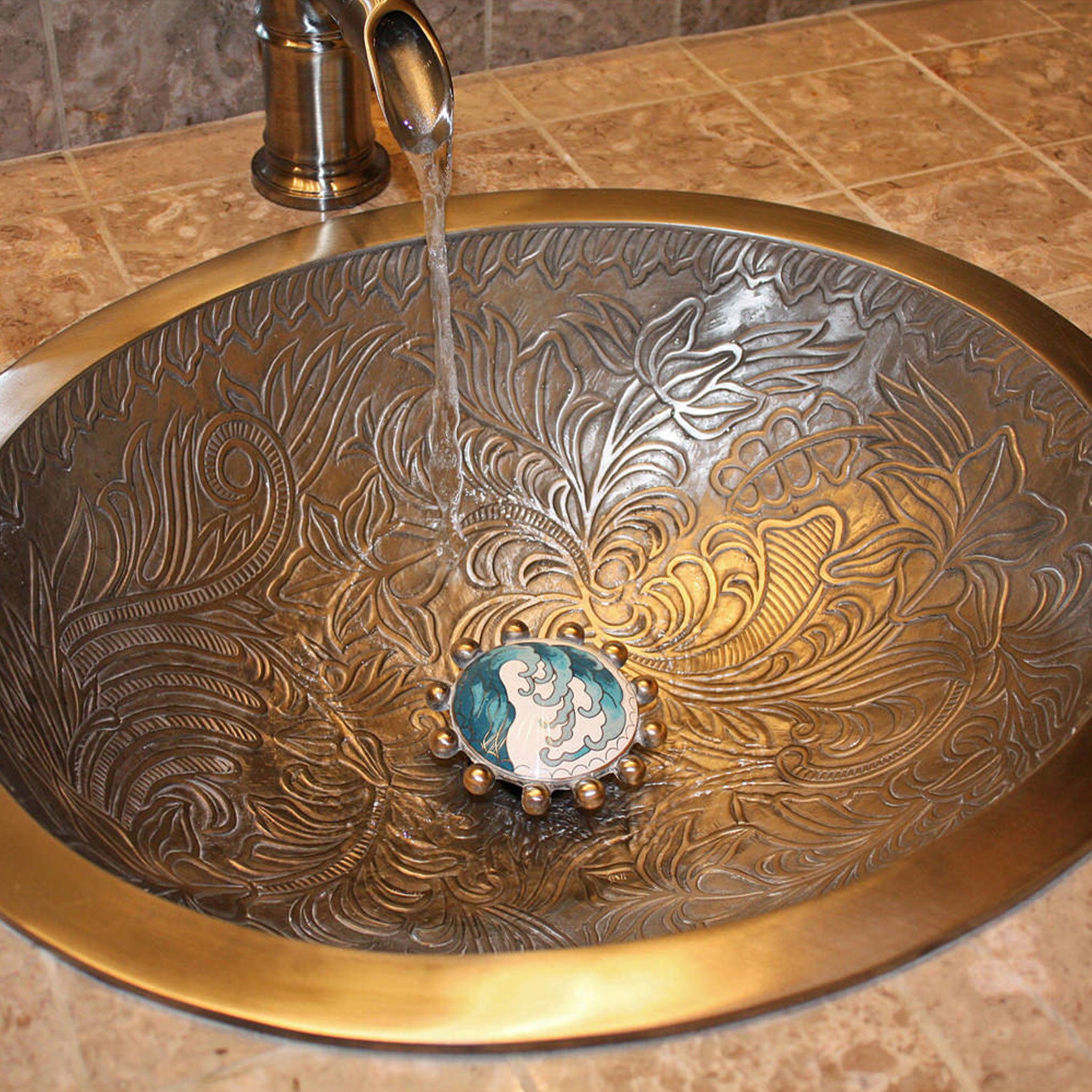 BOTANICAL RINKSページ Linkasink Large Oval Botanical Bathroom Sink – Canaroma Bath