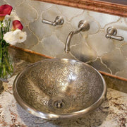 Linkasink Large Round Brocade Bathroom Sink