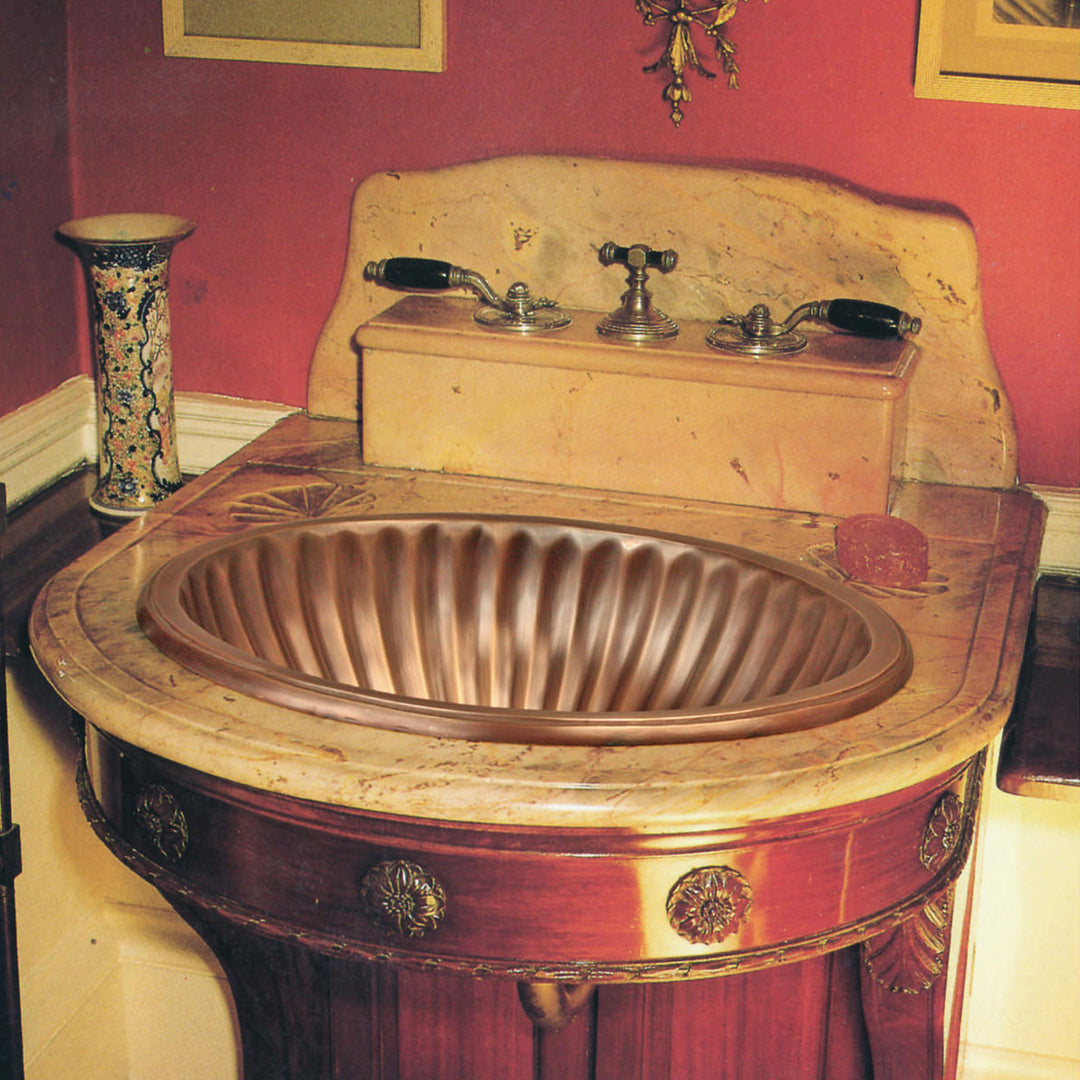 Linkasink Oval Fluted Bathroom Sink