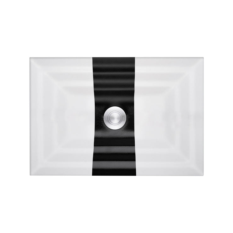 Linkasink White with Black Ribbon Bathroom Sink