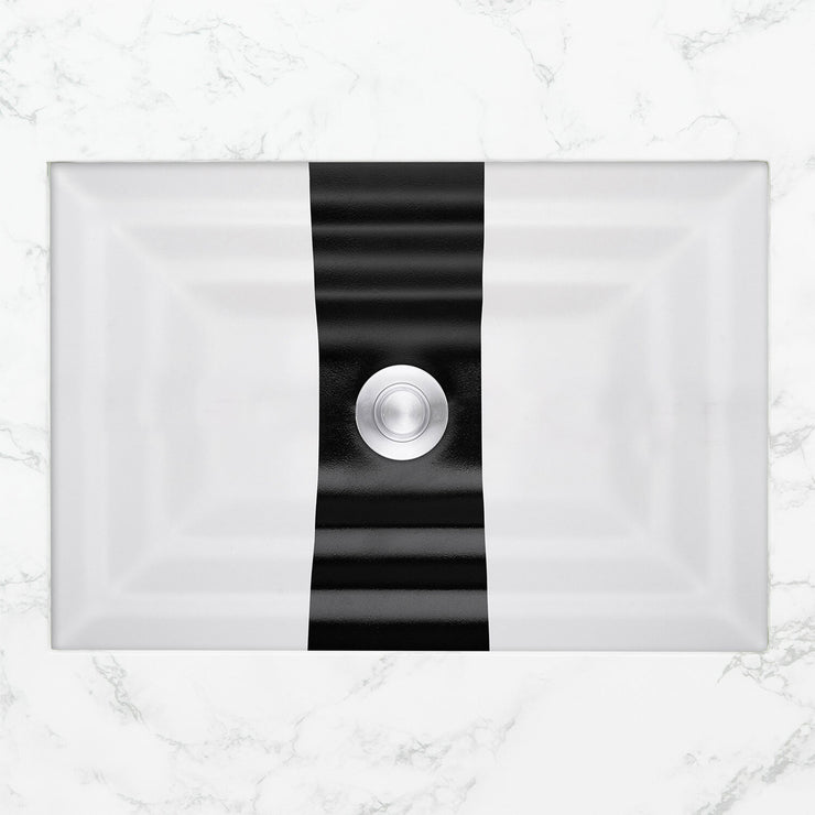 Linkasink White with Black Ribbon Bathroom Sink