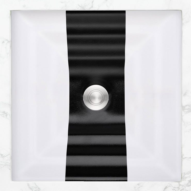 Linkasink White with Black Ribbon Bathroom Sink