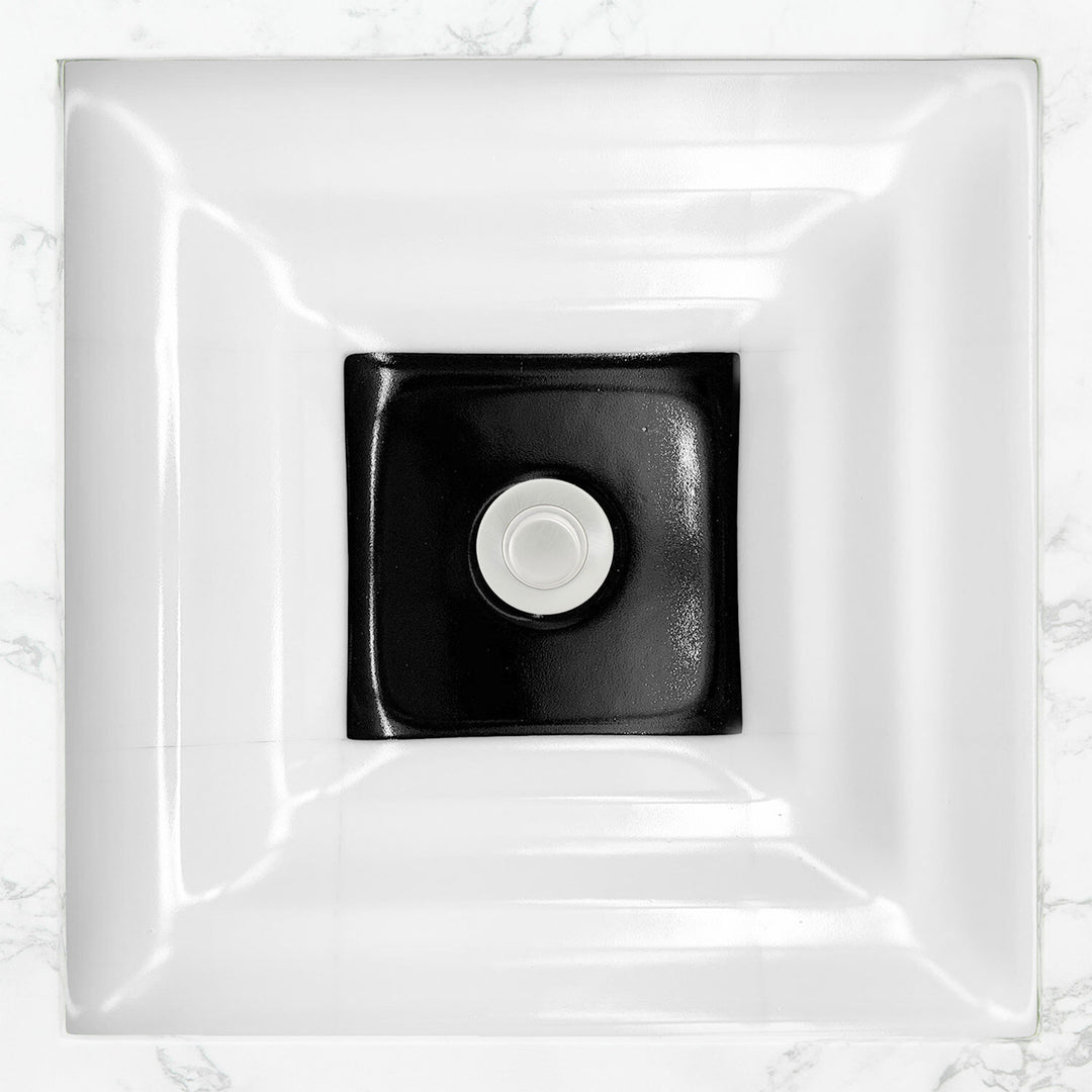 Linkasink White with Black Window Bathroom Sink