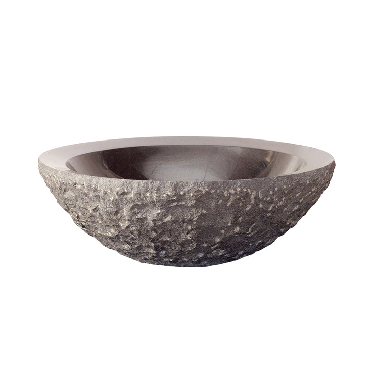 Stone Forest Beveled Round Vessel Sink Chiseled