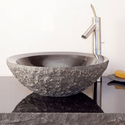 Stone Forest Beveled Round Vessel Sink Chiseled