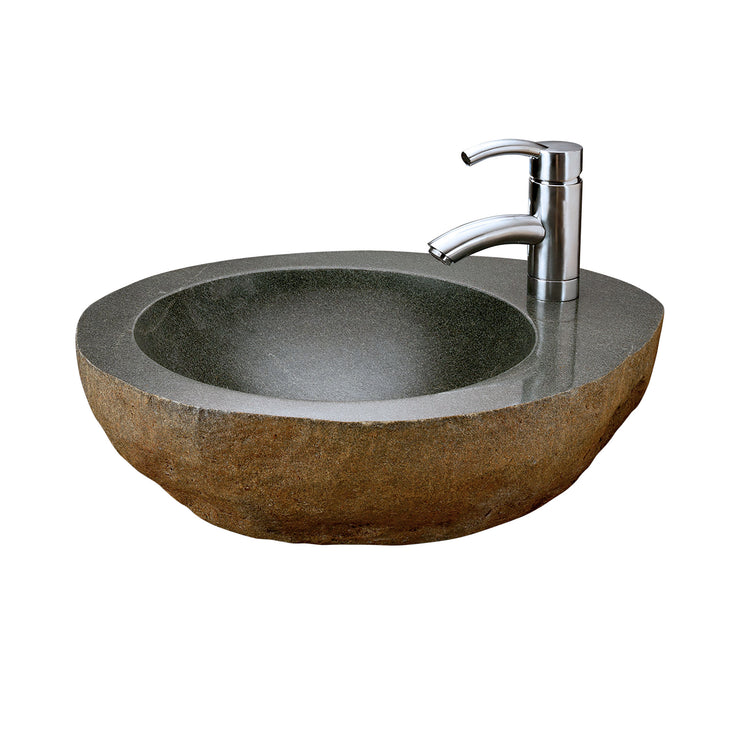 Stone Forest Natural Vessel Sink with Faucet Mount