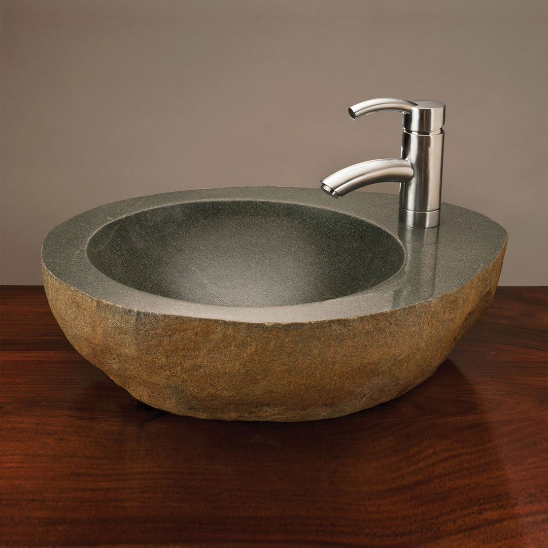 Stone Forest Natural Vessel Sink with Faucet Mount