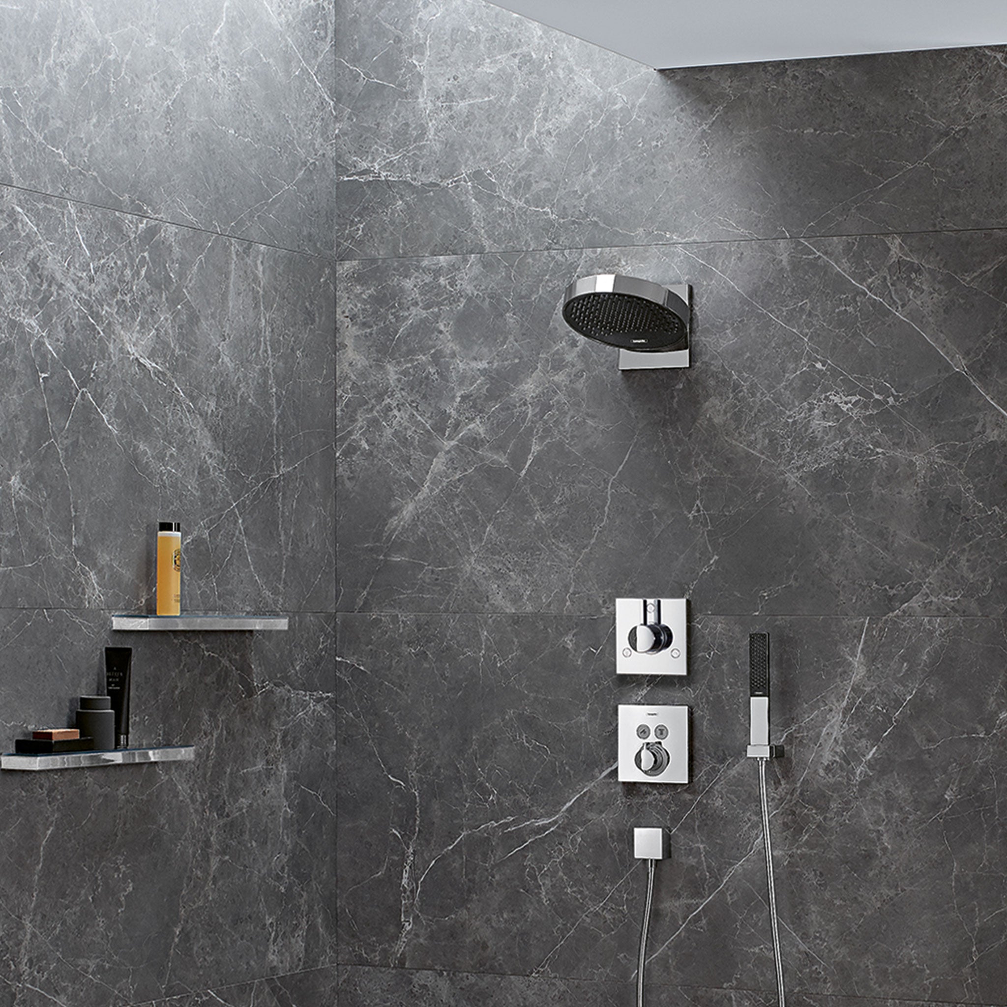 Hansgrohe Rainfinity Showerhead 250 3-Jet with Wall Connector Trim