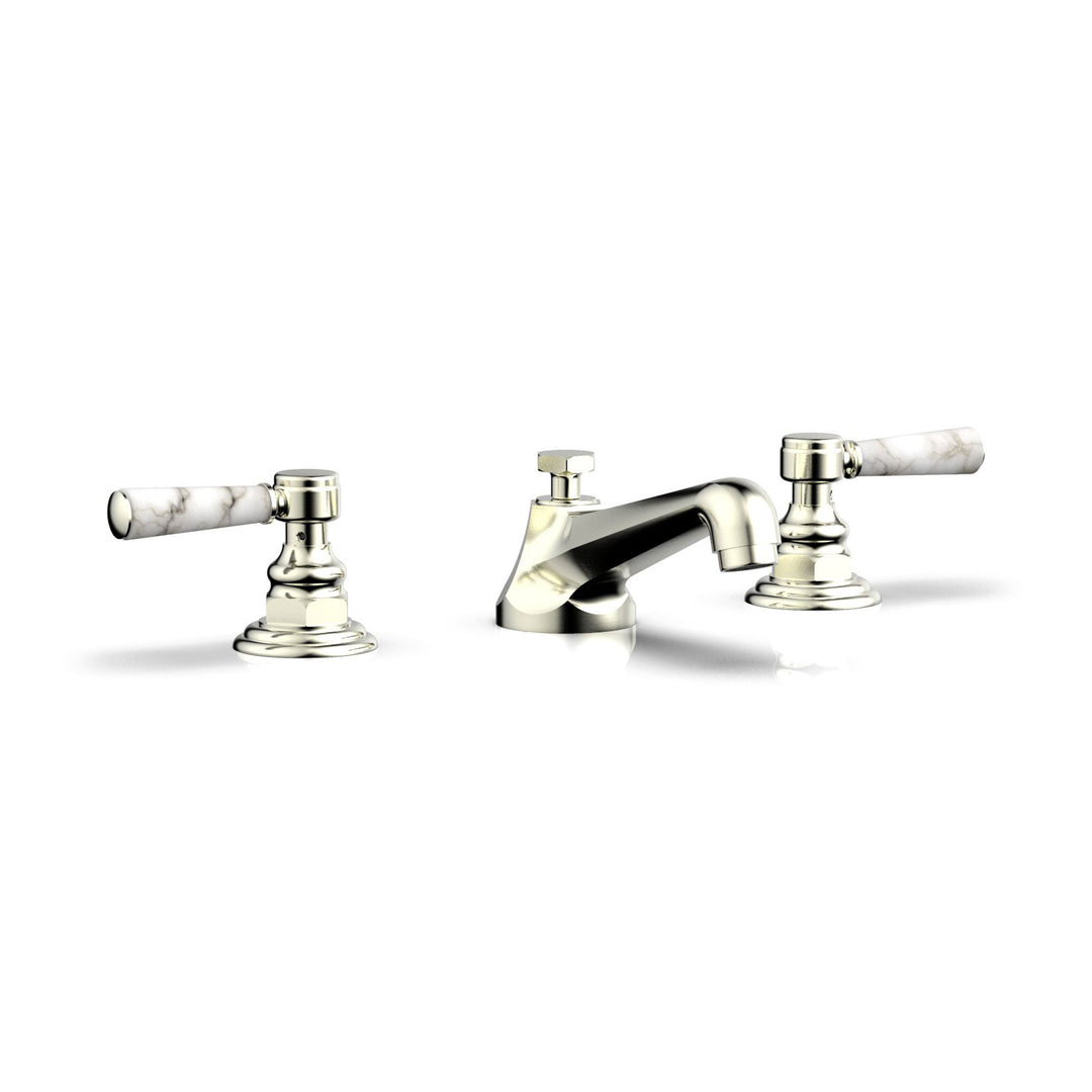 Phylrich Hex Traditional White Marble Lever Handles Widespread Faucet