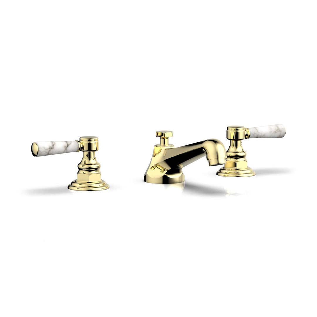 Phylrich Hex Traditional White Marble Lever Handles Widespread Faucet
