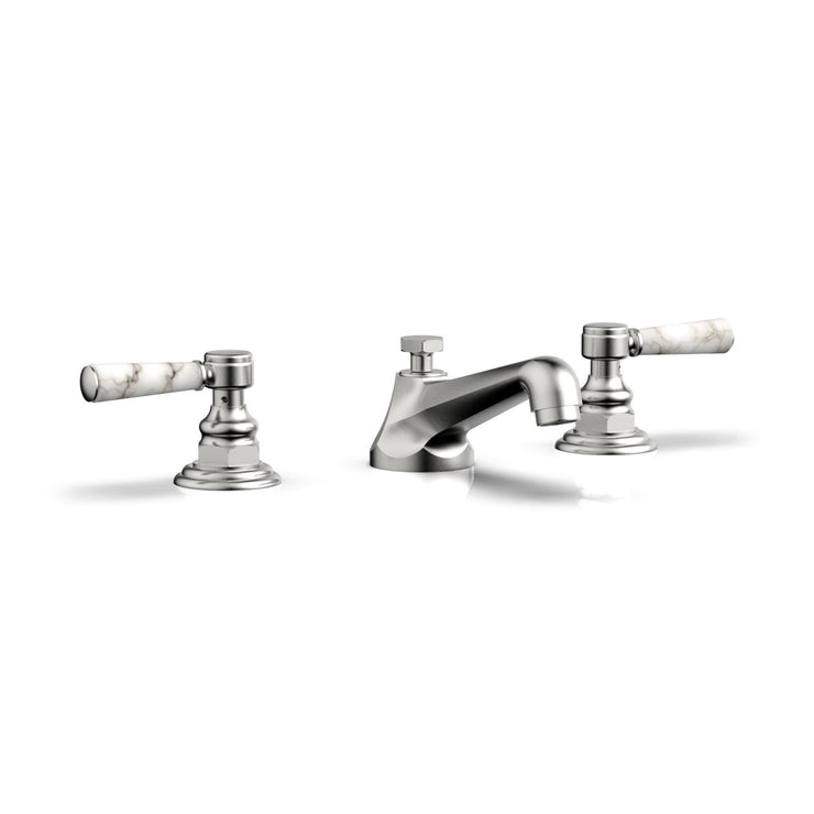 Phylrich Hex Traditional White Marble Lever Handles Widespread Faucet
