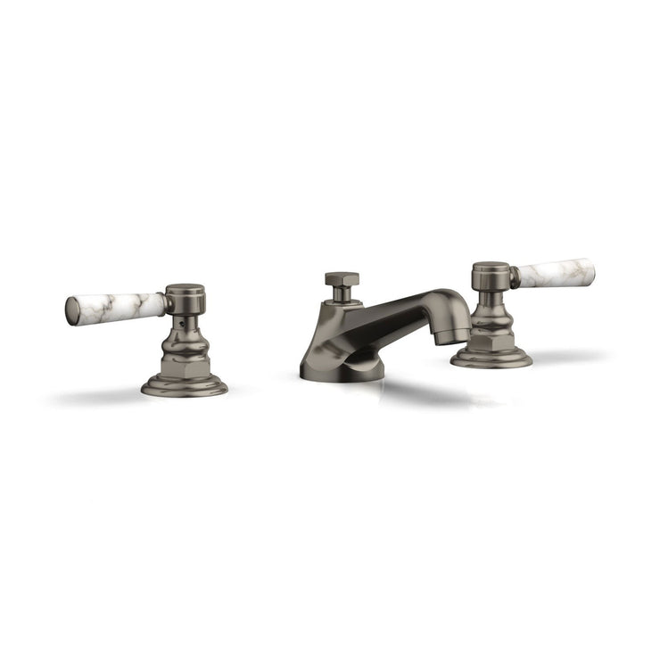 Phylrich Hex Traditional White Marble Lever Handles Widespread Faucet