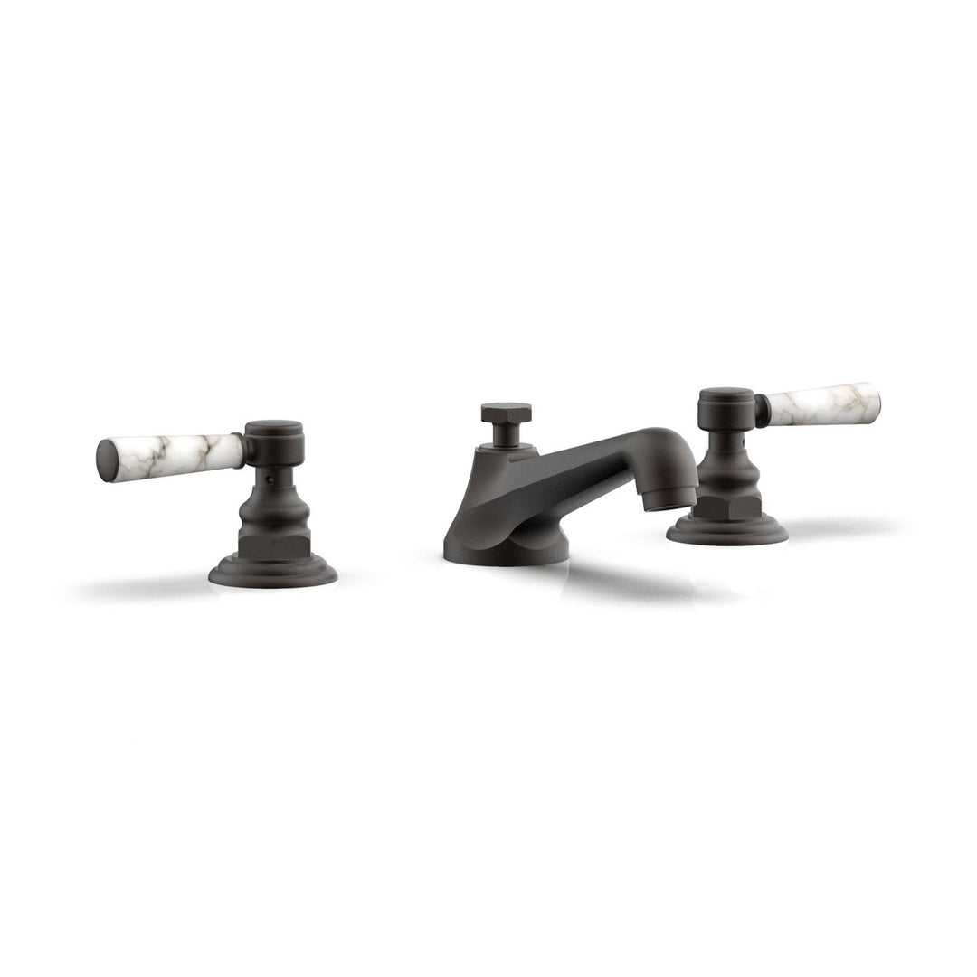 Phylrich Hex Traditional White Marble Lever Handles Widespread Faucet