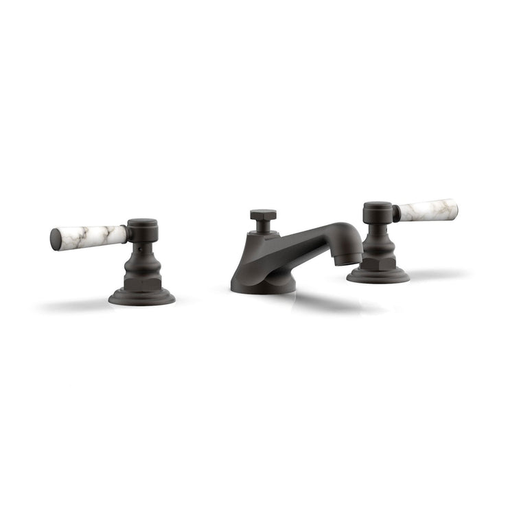 Phylrich Hex Traditional White Marble Lever Handles Widespread Faucet