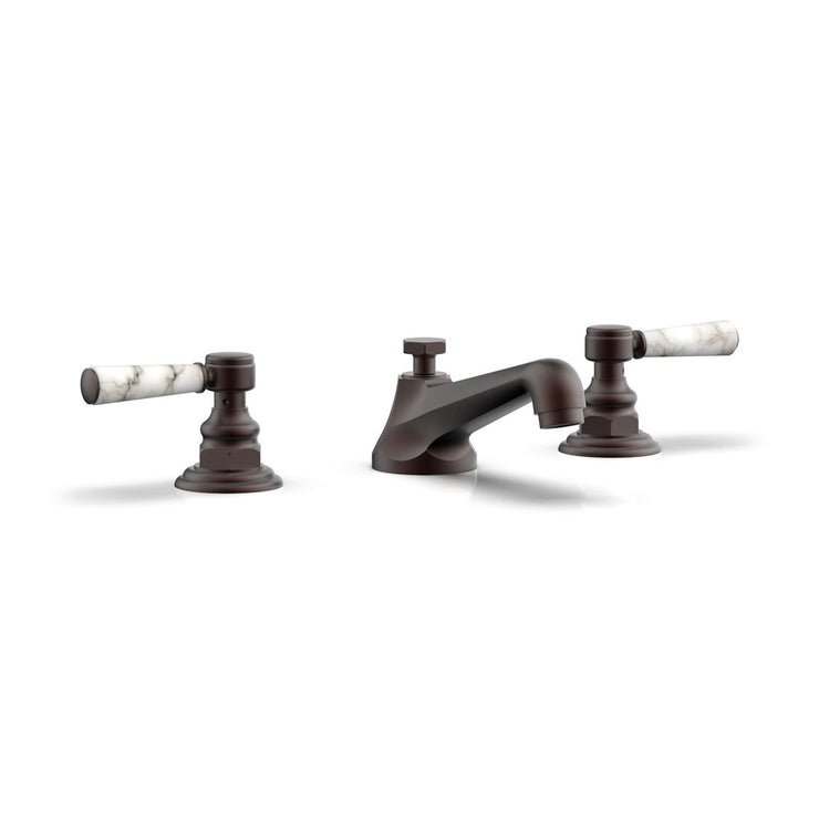 Phylrich Hex Traditional White Marble Lever Handles Widespread Faucet