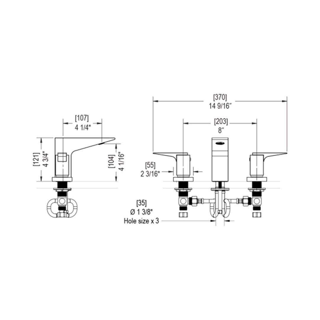 Rubinet Widespread Bathroom Faucet