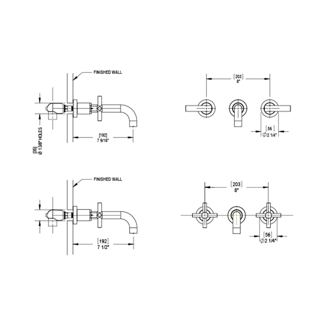 Rubinet Wall Mount Bathroom Faucet