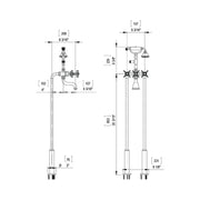 Rubinet Floor Mount Tub Filler Bathroom Faucet
