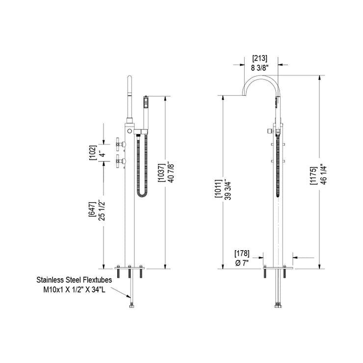 Rubinet Tub Filler Bathroom Faucet