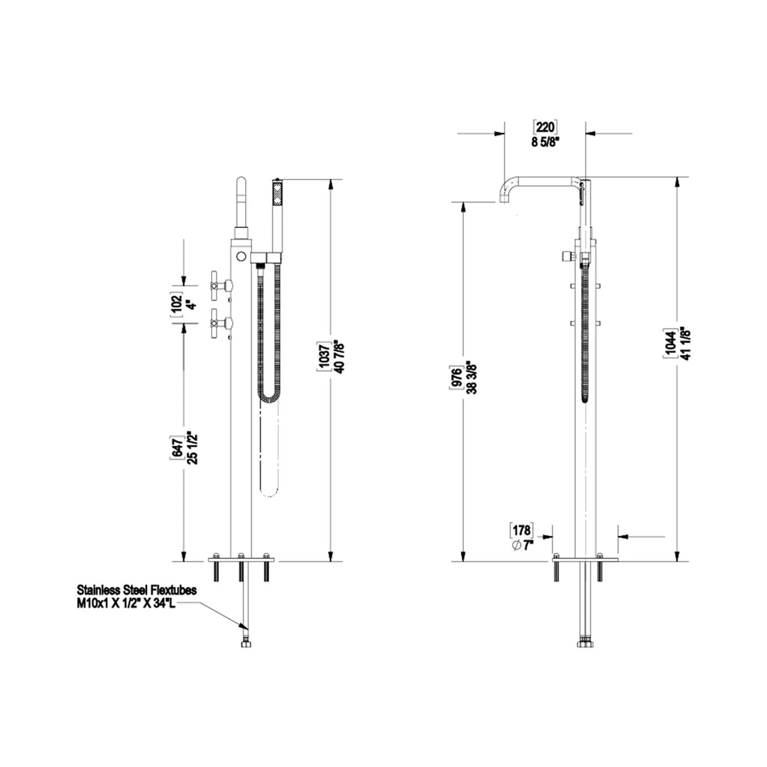 Rubinet Tub Filler Bathroom Faucet