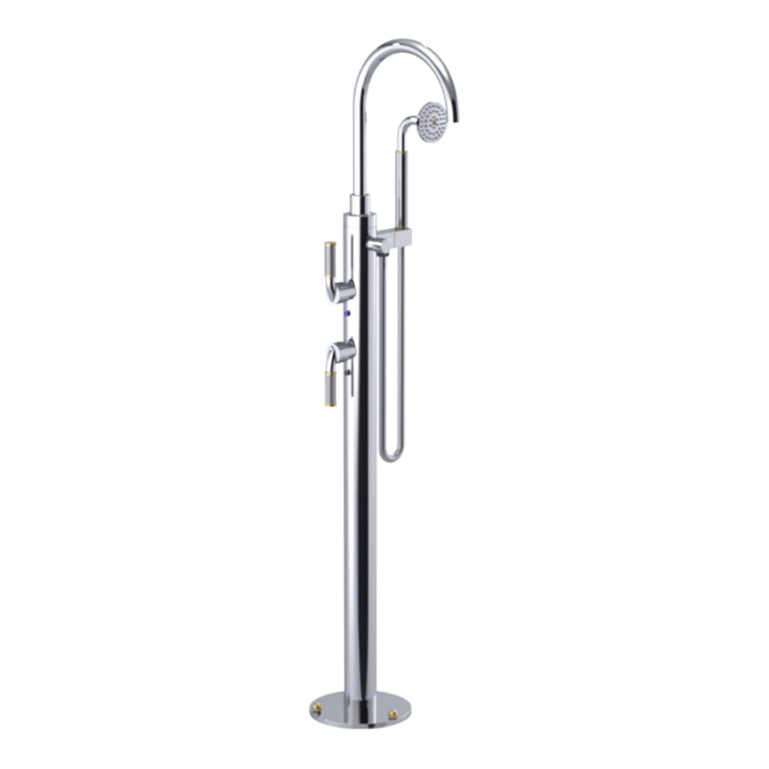 Rubinet Floor Mount Tub Filler Bathroom Faucet