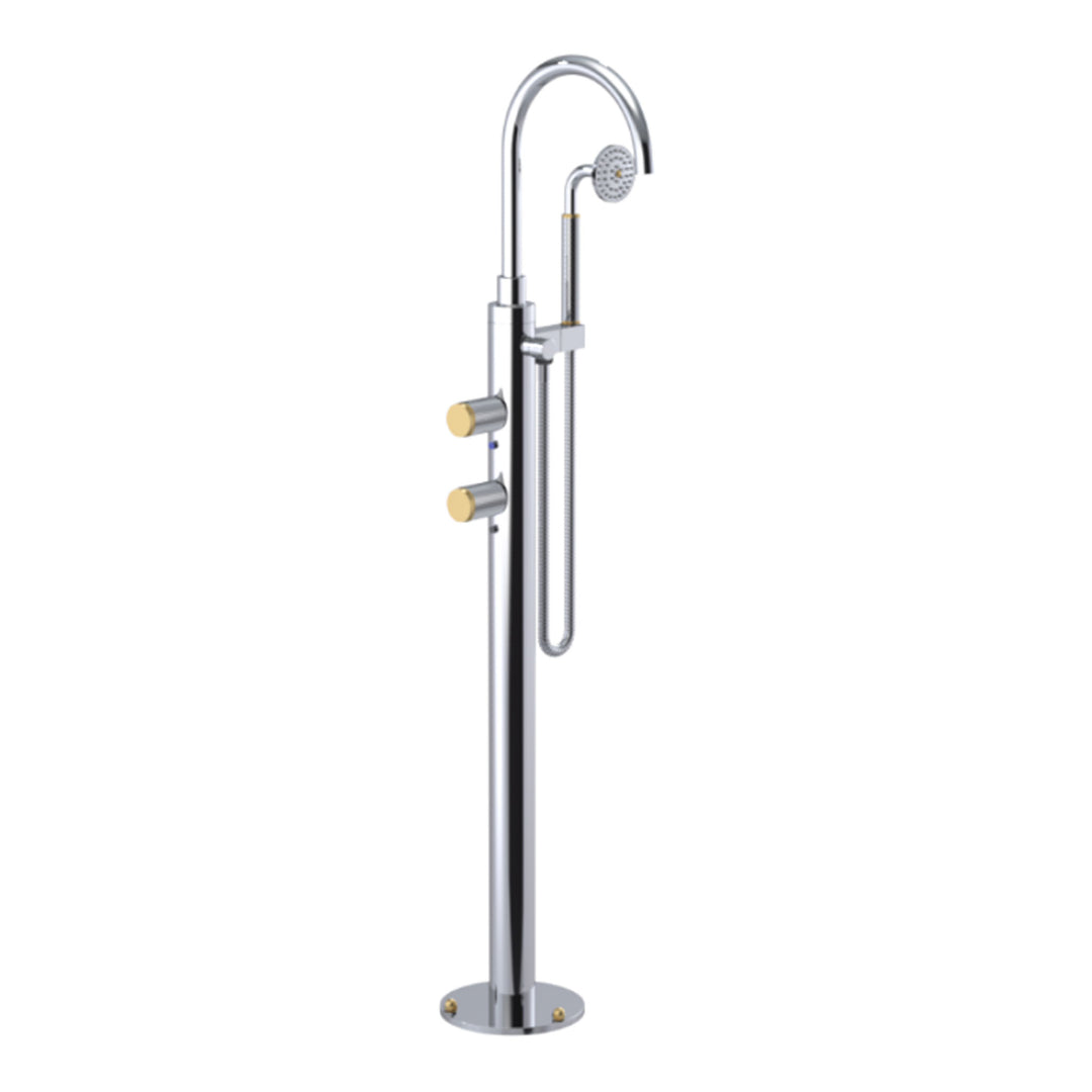 Rubinet Floor Mount Tub Filler Bathroom Faucet