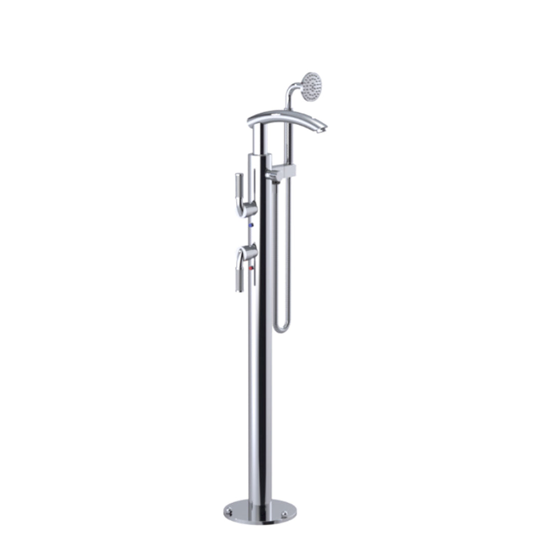 Rubinet Floor Mount Tub Filler Bathroom Faucet